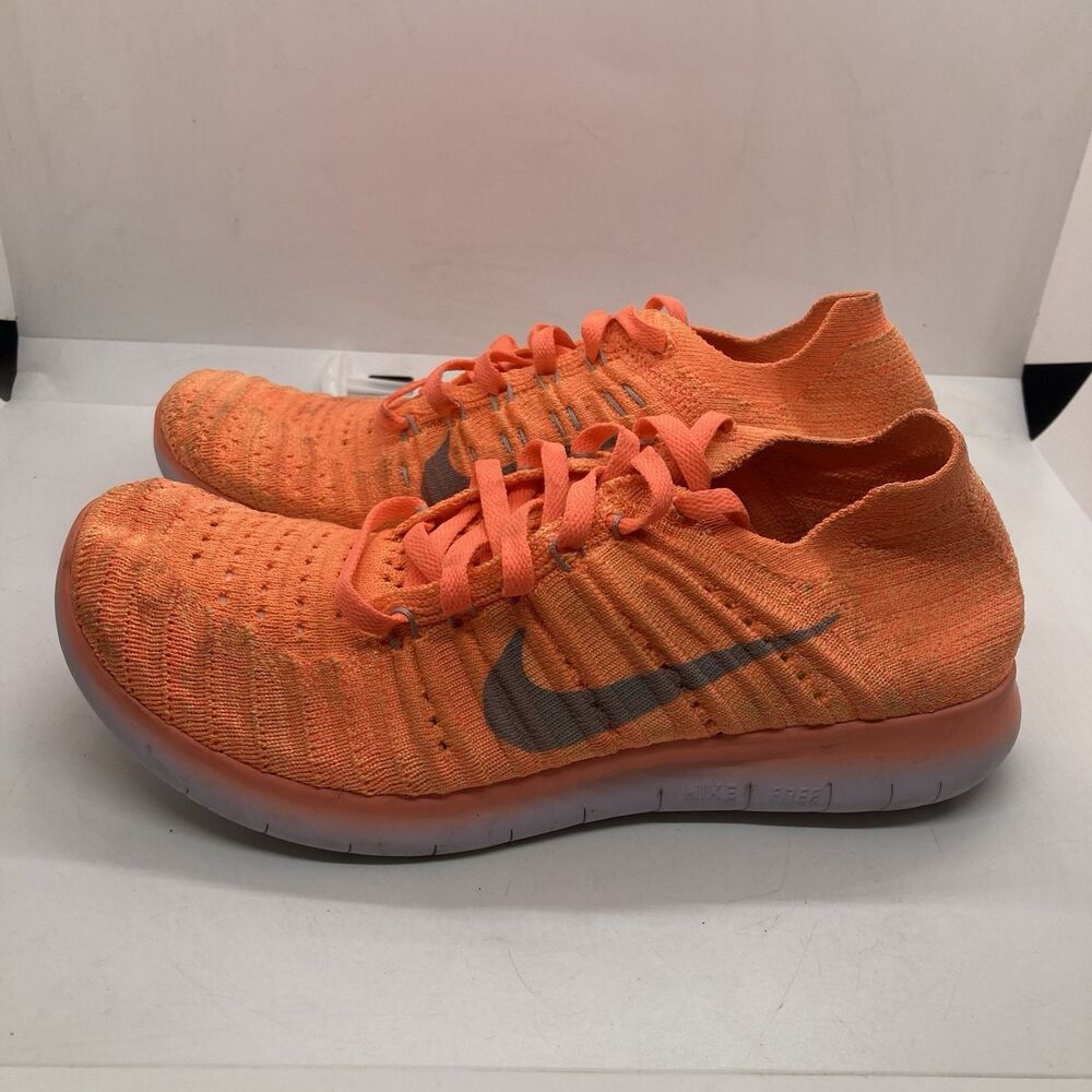 Nike Free RN Flyknit Mango Orange Size 6 Shoes Sneakers 831069 801